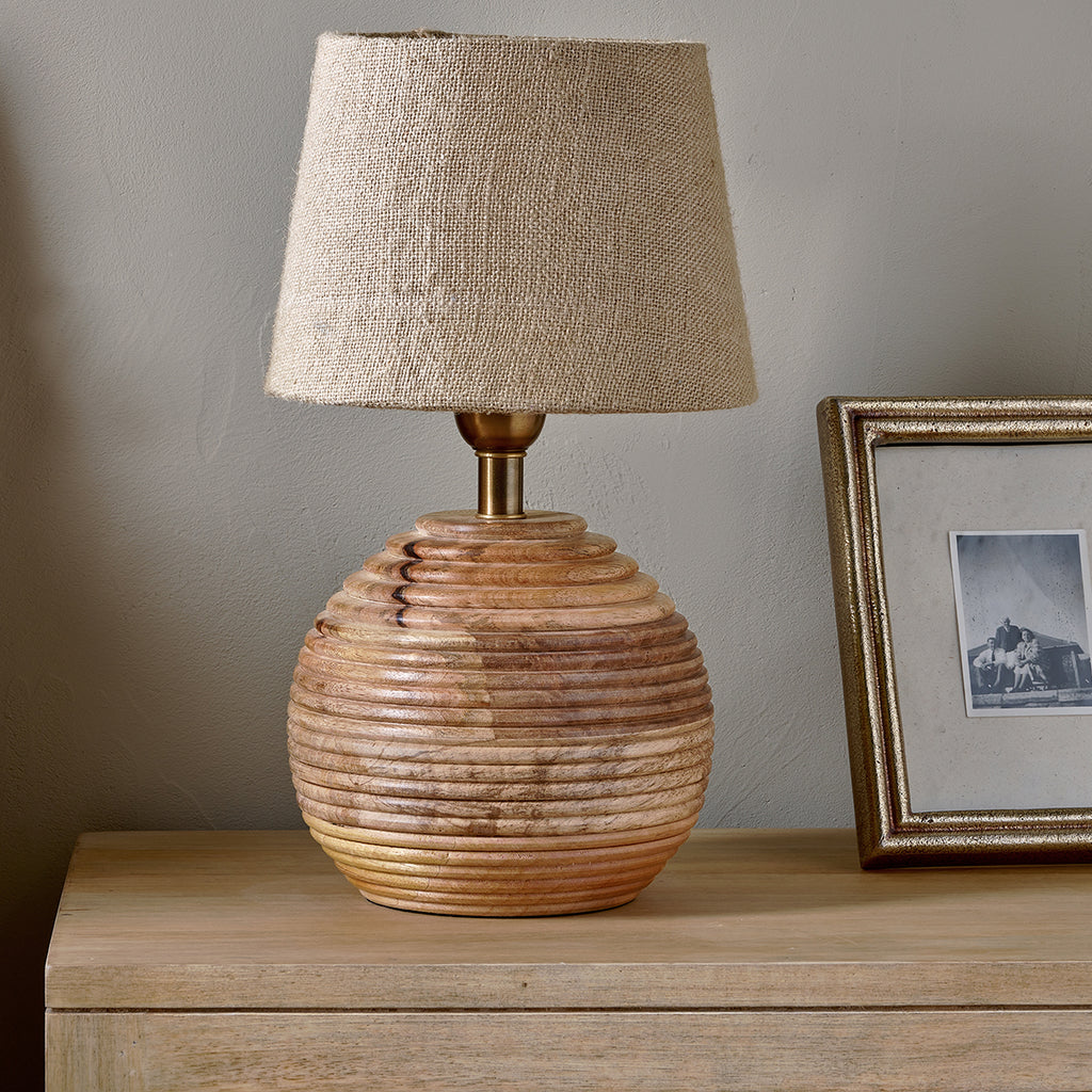 Drisana Mango Wood Bedside Table Lamp — Kayu Home