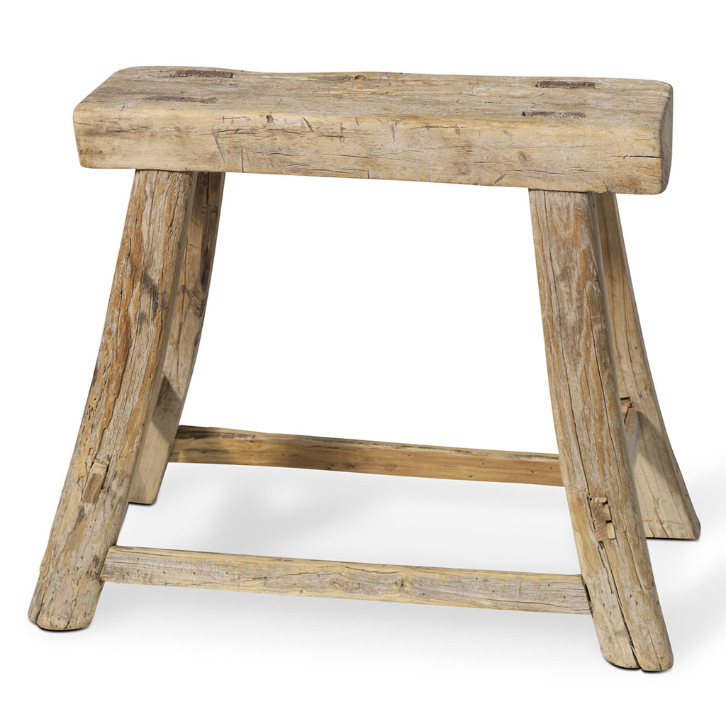 Rustic Elm Vintage Stool — Kayu Home