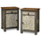 Pair of Carved Grey Side Cabinets