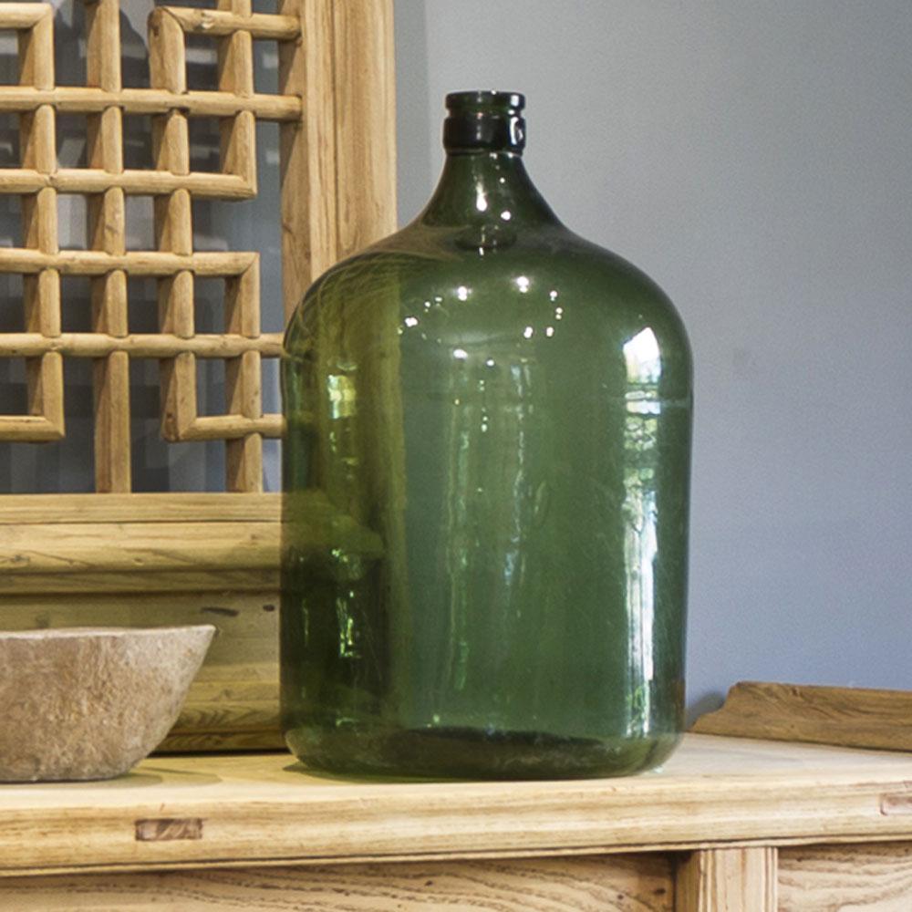 Large green glass bottle