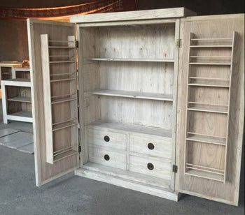 Large Kitchen Cabinet in Reclaimed Elm Wood
