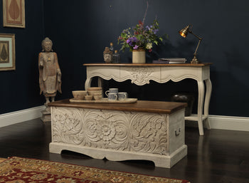Kota Carved Blanket Chest, Console