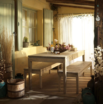 Linyi Natural Reclaimed Elm Wood Dining Set