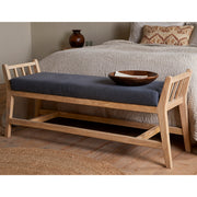 Avanthi Upholstered Sleigh Bench, Charcoal