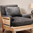 Abe Velvet Armchair, Charcoal