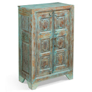 Distressed Turquoise Two Door Almirah