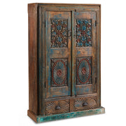 Indian Vintage Painted Almirah Cabinet