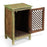 Distressed Green Side Cabinet with Lattice Front