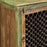 Distressed Green Side Cabinet with Lattice Front