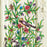 Decorative Painted Cabinet with Birds and Flowers