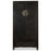 Large Dark Elm Antique Cabinet with Carved Apron