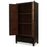 Large Dark Elm Antique Cabinet with Carved Apron