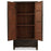Large Dark Elm Antique Cabinet with Carved Apron
