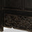 Large Dark Elm Antique Cabinet with Carved Apron