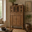 Chinese Antique Elm Lattice Door Cabinet