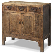 Square Antique Elm Storage Cabinet