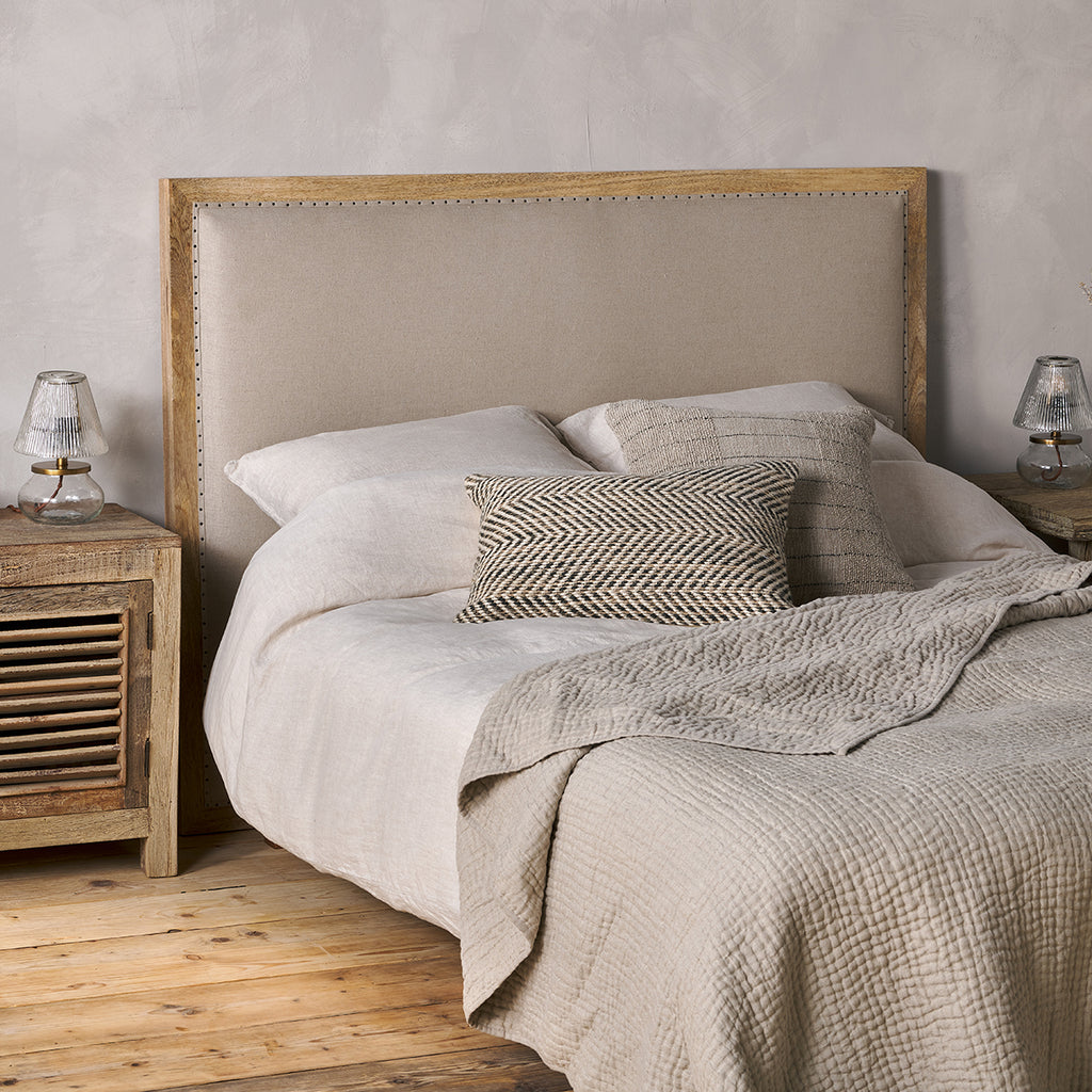 Anesha Linen Upholstered Headboard — Kayu Home