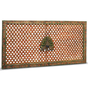 Vintage Painted Jali Panel with Peacock Motif