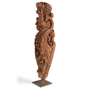 Carved Wooden Bracket on Iron Stand