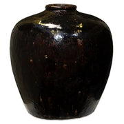Large Vintage Black Glaze Storage Jar