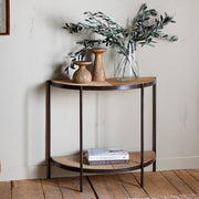 Aasha Half Moon Mango Wood Console
