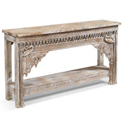 Carved Vintage Cream Console