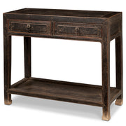 Black Lacquer Side Table with Drawers