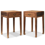 Pair of Antique Elm Side Tables