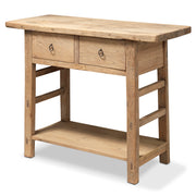Natural Elm Two Drawer Table