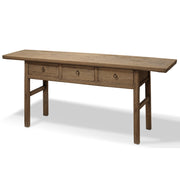 Natural Elm Three Drawer Console