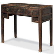 Three Drawer Black Antique Elm Desk
