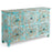 Carved Distressed Blue Six Drawer Chest