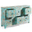 Carved Distressed Blue Six Drawer Chest