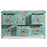 Carved Distressed Blue Six Drawer Chest