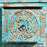 Carved Distressed Blue Six Drawer Chest