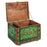 Green Floral Indian Painted Wooden Box