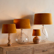 Batakha Velvet and Linen Lampshade, Dark Ochre