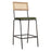 Iswa Leather and Cane Counter Chair, Green