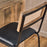 Iswa Leather and Cane Counter Chair, Black
