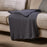 Nahan Moss Stitch Cotton Throw, Charcoal