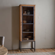 Nirvi Mango Wood and Iron Tall Cabinet