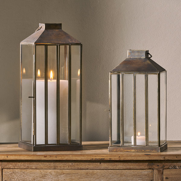 Nampo Storm Lantern, Aged Brass — Kayu Home