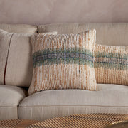 Zairya Jute and Cotton Cushion Cover, Sea Foam