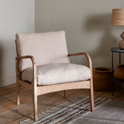 Jaya Acacia Wood and Linen Chair