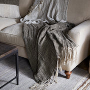 Munir Linen Throw, Charcoal