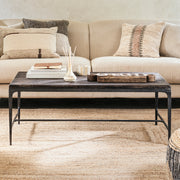 Sita Wood and Iron Coffee Table, Chocolate