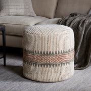 Zairya Jute and Cotton Pouf