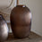 Linsy Ribbed Glass Vase, Smoke Brown