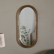 Mbwa Oval Mirror, Antique Brass