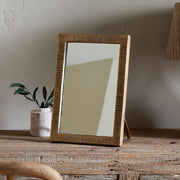 Baja Standing Mirror, Antique Brass